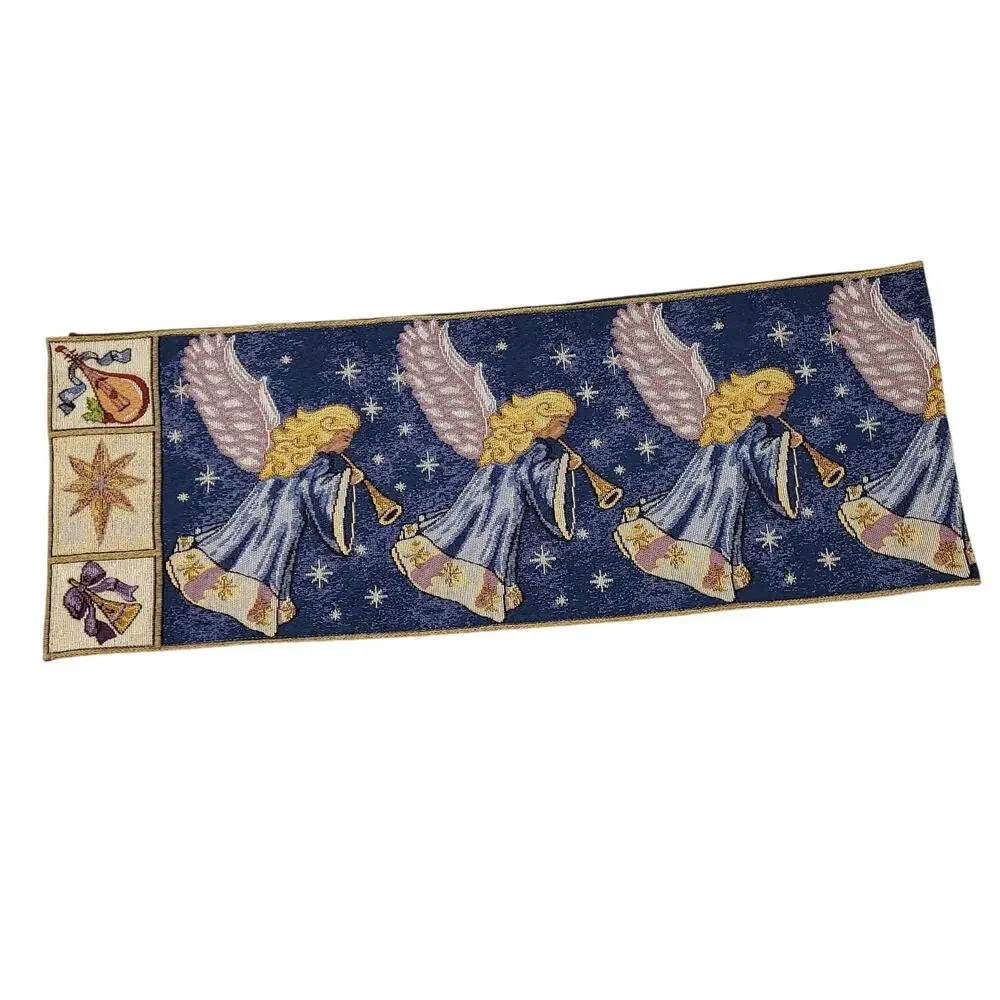Vintage Christmas Angel Tapestry Table Runner 72